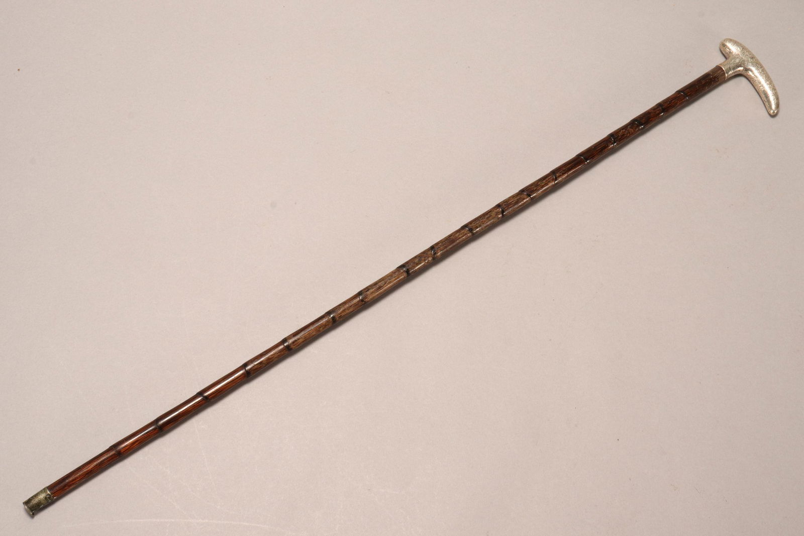 Edwardian Sterling Silver Handled Walking Stick, (1 of 5)