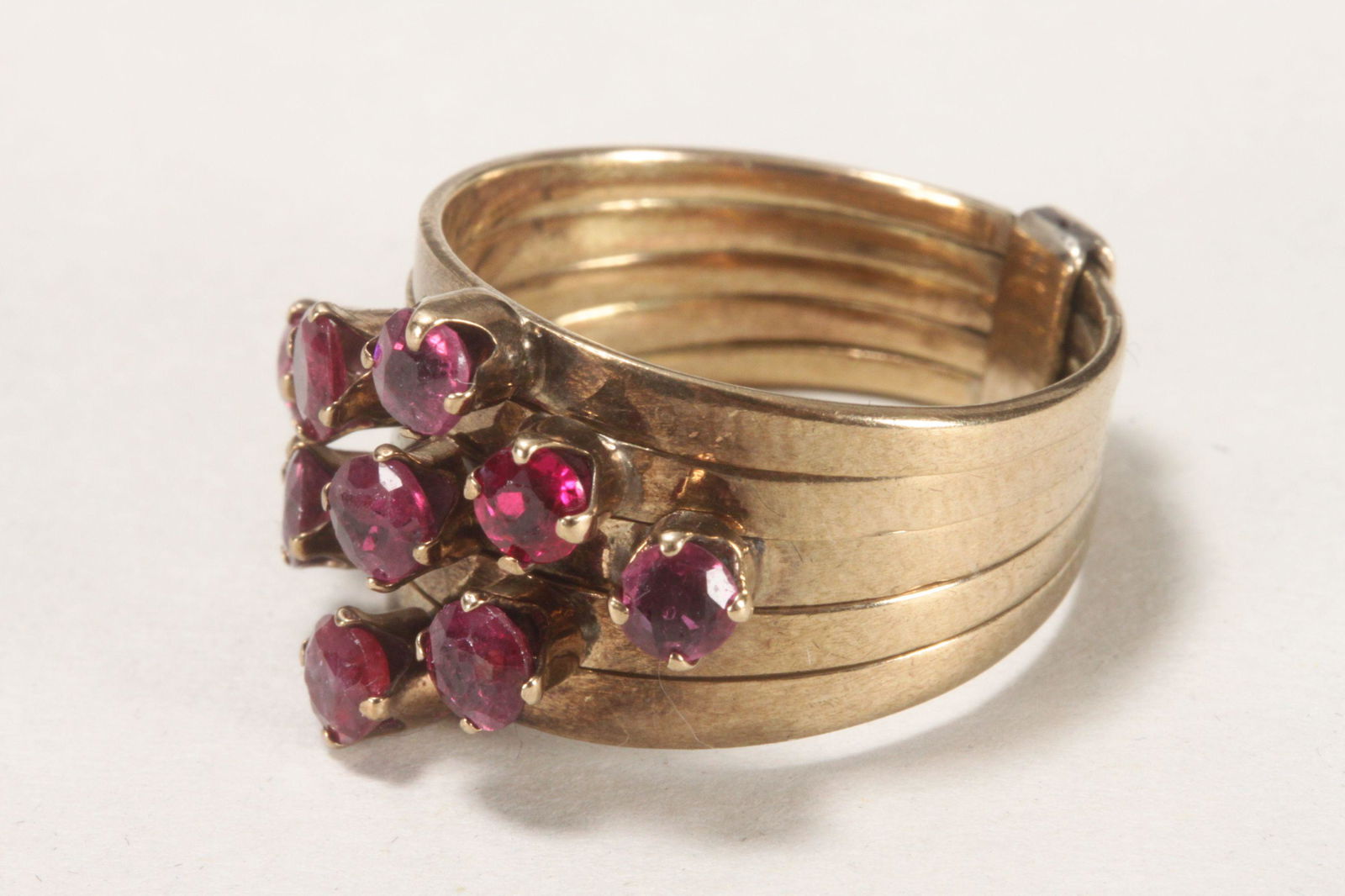 Ladies 14ct Gold Five Row Ring, (1 of 1)