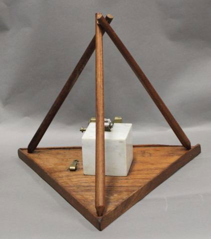 Australian Cedar Masonic Pyramid Weight Pull,: with marble square block,