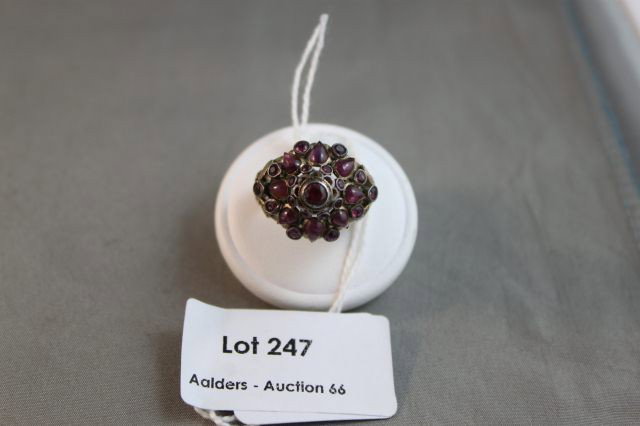 Ruby Cluster Ring, - 3