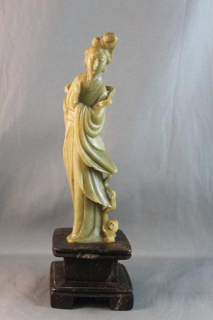 Chinese Soapstone Kwan Yin,: h 20cm