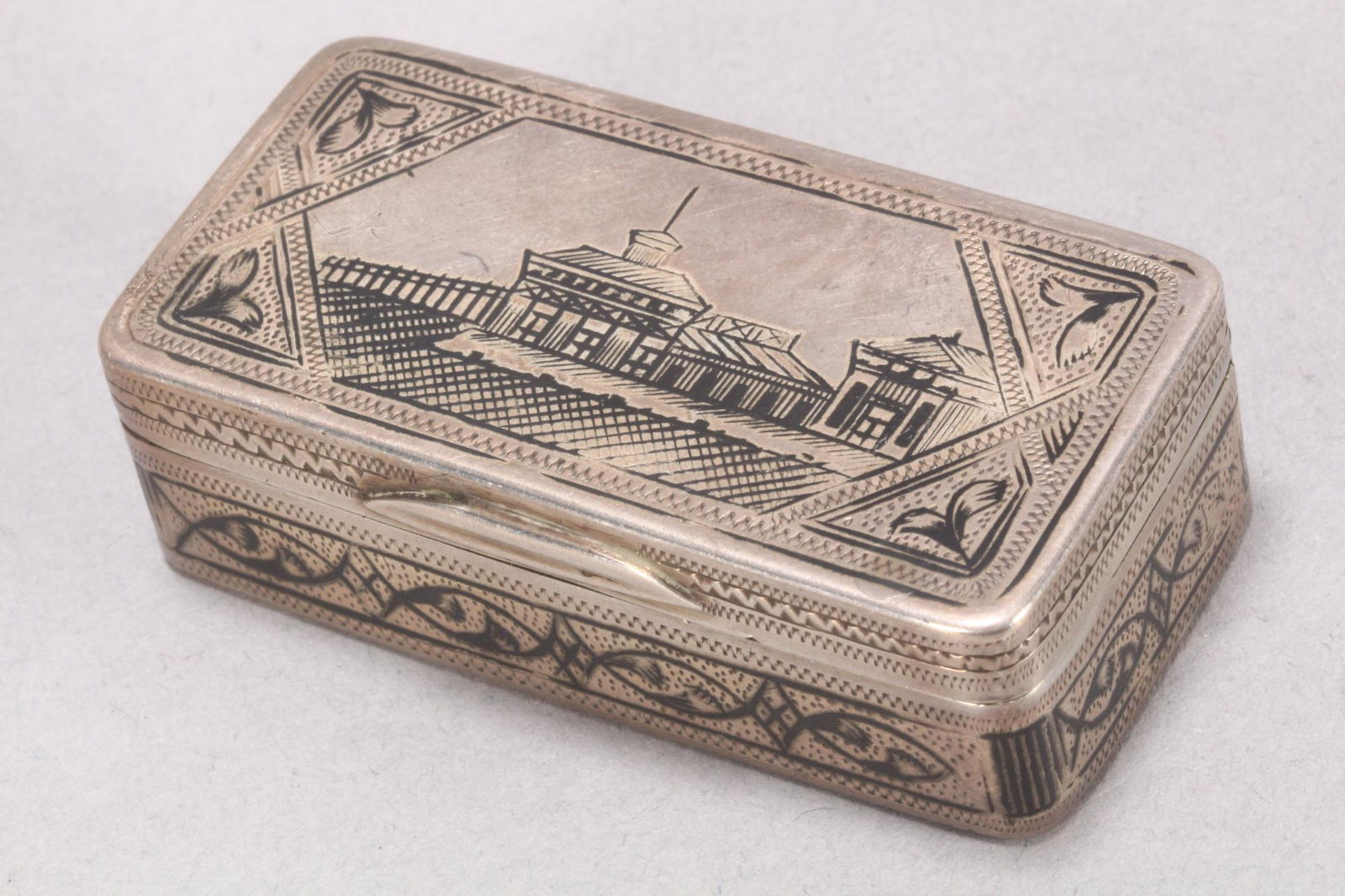 19th Century Russian Silver and Niello Snuff Box, (1 of 7)