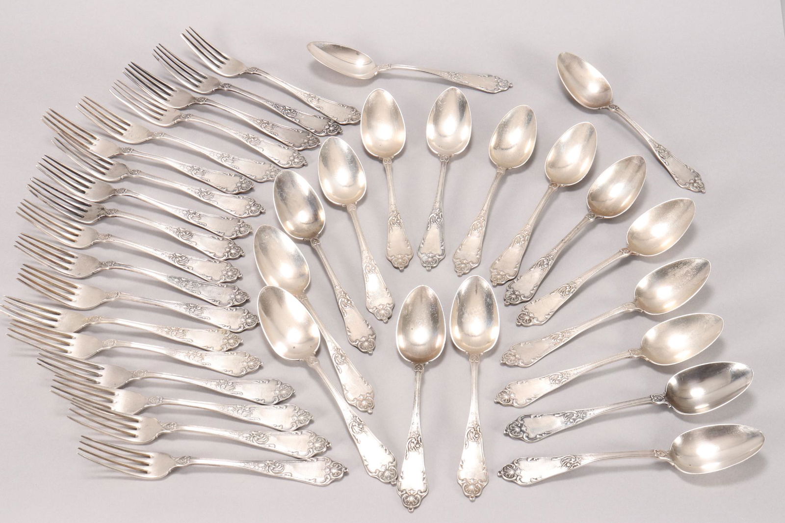 Set of Seventeen Russian Silver Forks and Nineteen (1 of 6)