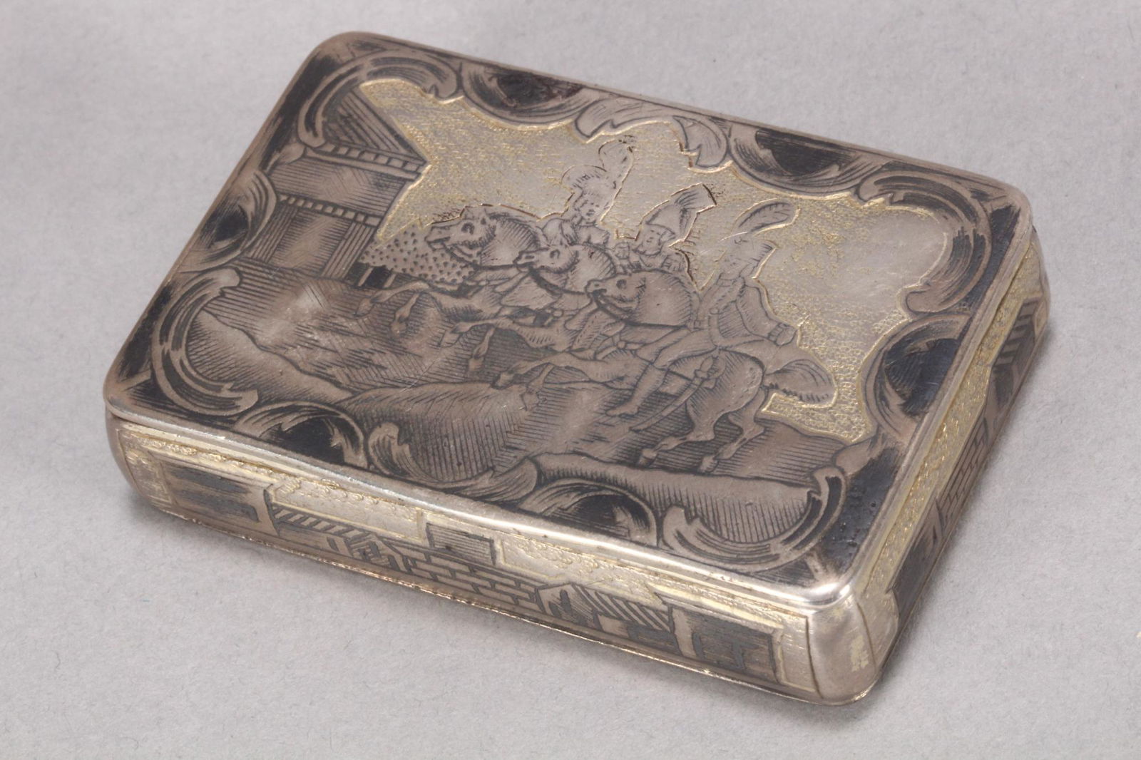 19th Century Russian Silver and Niello Snuff Box, (1 of 9)
