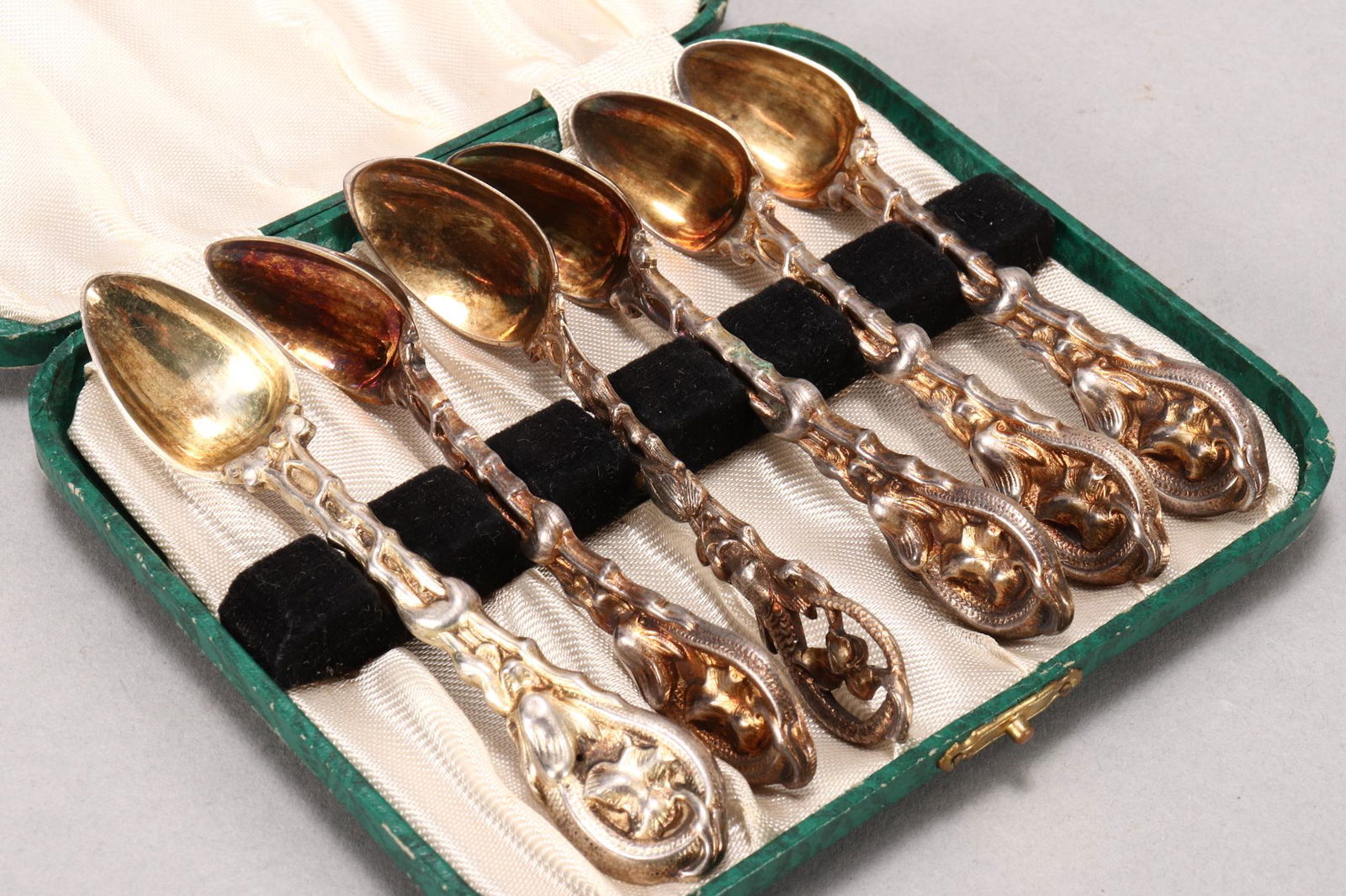 Set of Six 19th Century Russian Silver Spoons, (1 of 3)