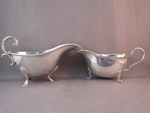 Edwardian Sterling Silver Footed Sauce Boat,: together with another sauce boat, (2)