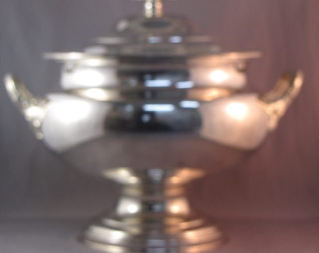 Barker Ellis Silver Plated Tureen ,: modelled in the Georgian manner with twin handles h 27.5cm