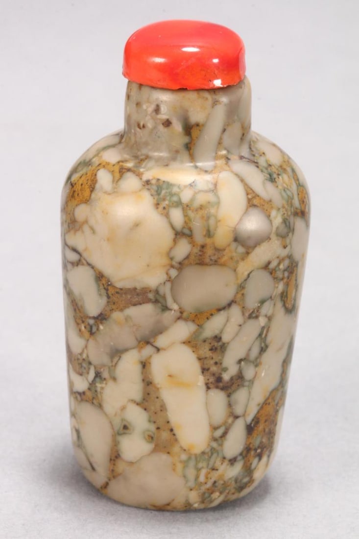Chinese Stone Snuff Bottle and Stopper, (1 of 3)