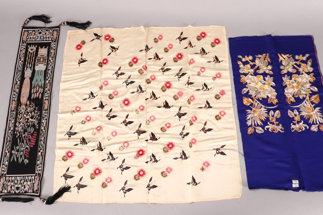 Three Chinese Embroidered Textiles, (1 of 5)