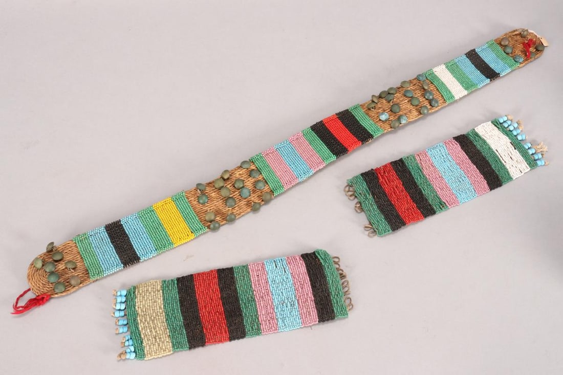 Pair of Zulu Bead Anklets, South Africa, (1 of 1)