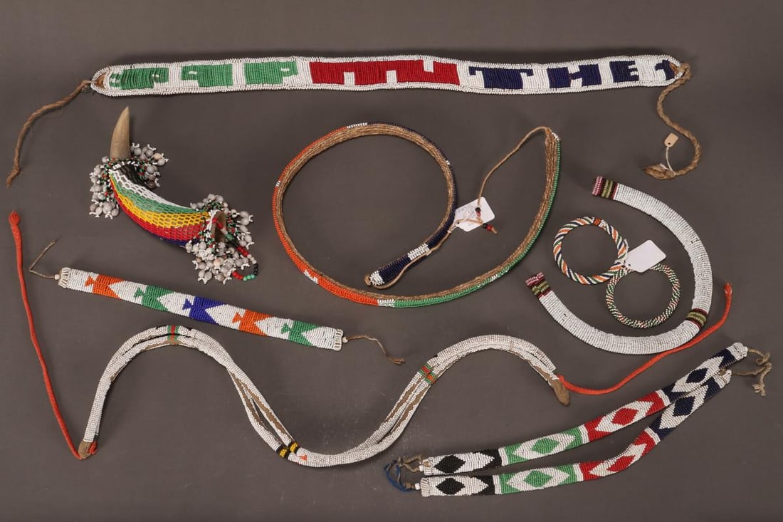 Group of Assorted Zulu Beaded Items, South Africa, (1 of 1)