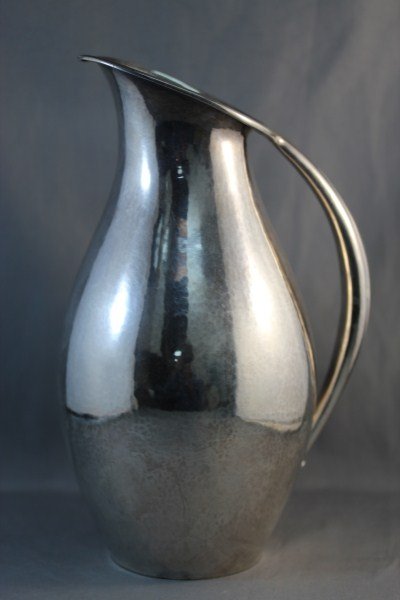 Georg Jensen Sterling Silver Water Jug,: designed by Johan Rohde, design #432A , with 1950 presentation date to base, h 22.5cm