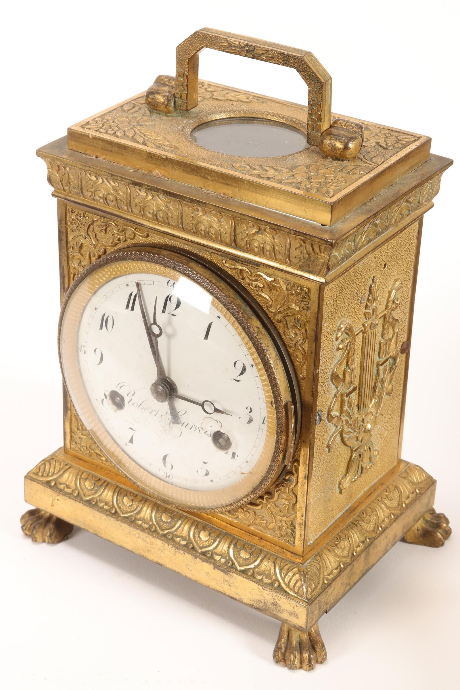 Good 19th Century Swiss Gilt Bronze Mantle Clock, (1 of 6)