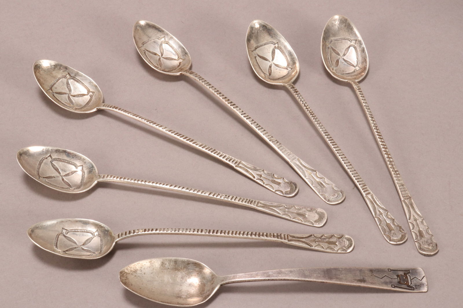 Six Navajo Silver Spoons, (1 of 2)