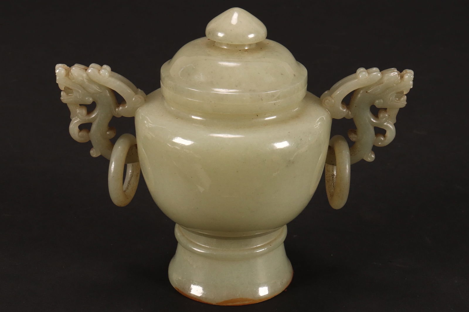 Beautiful Chinese Jade Twin Handled Vase and Cover, (1 of 5)