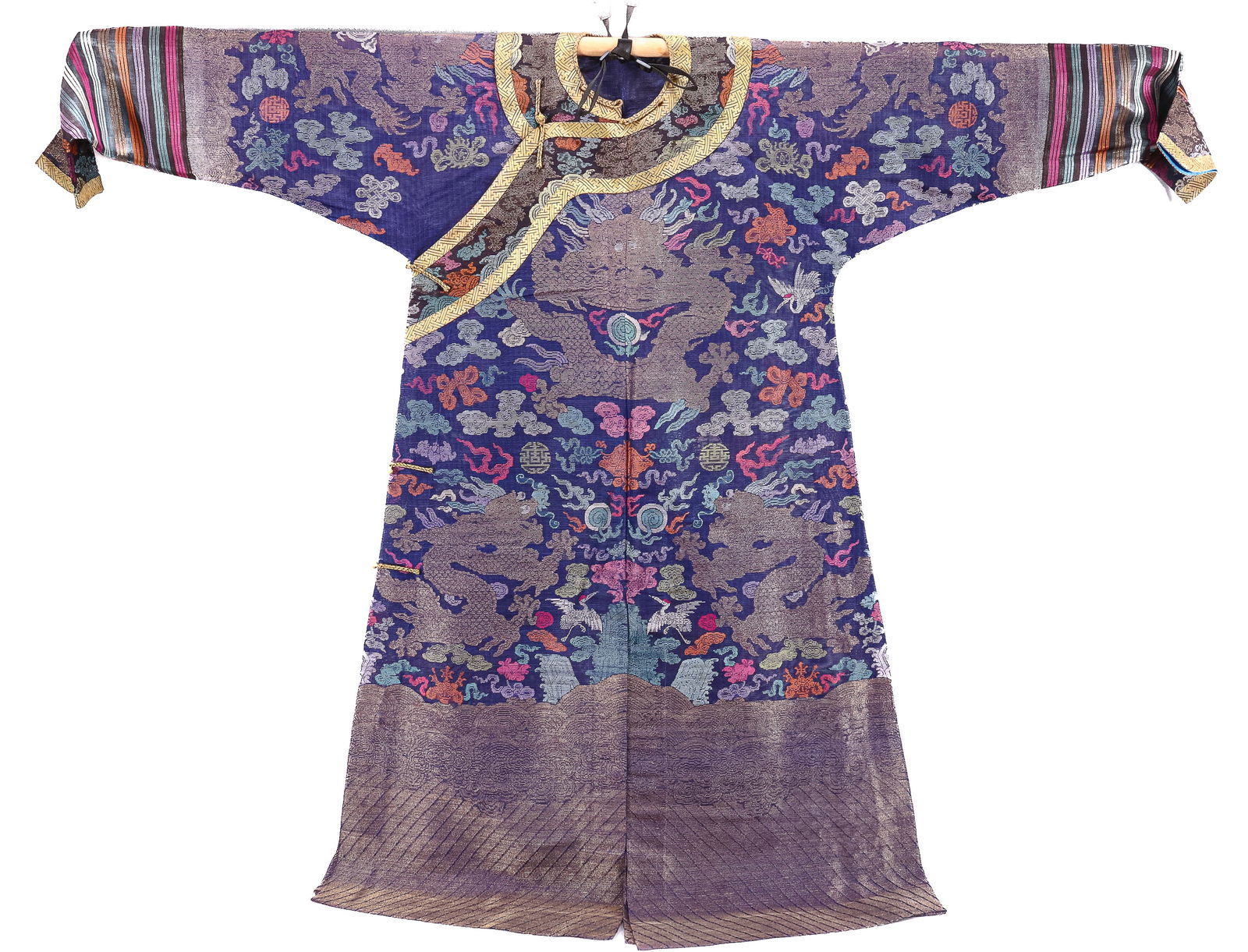 Superb Chinese Qing Dynasty, 19th Century 'Nine Dragon' Gauze Imperial Robe, (1 of 4)