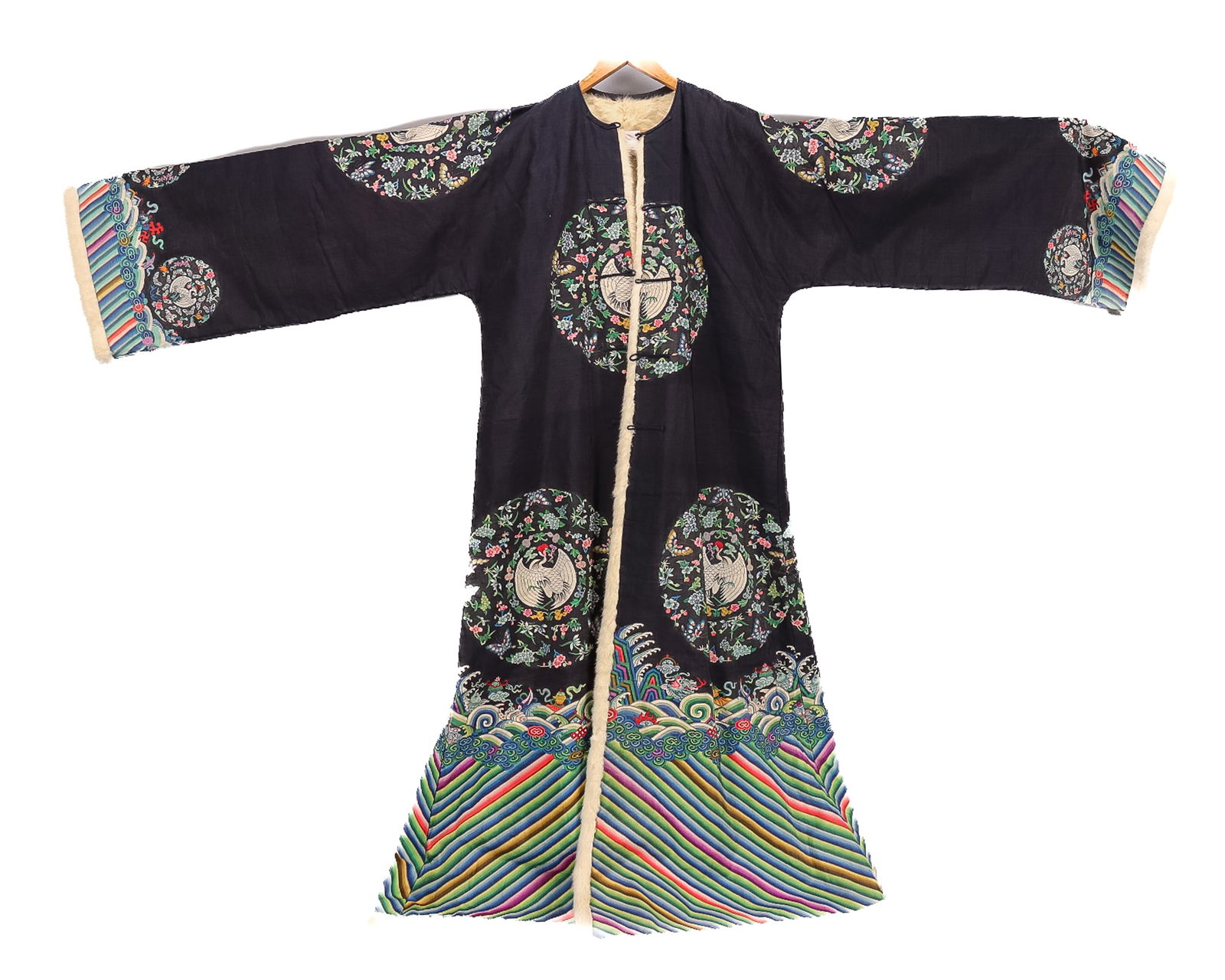 Chinese Qing Dynasty, 19th Century Fur Lined Silk Robe, (1 of 13)