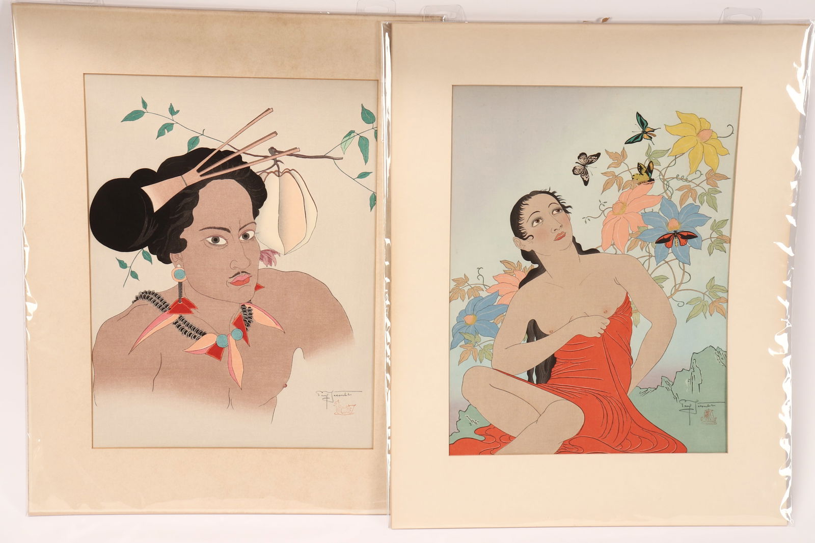 Paul Jacoulet (1896-1960) Woodblock Print, (1 of 2)