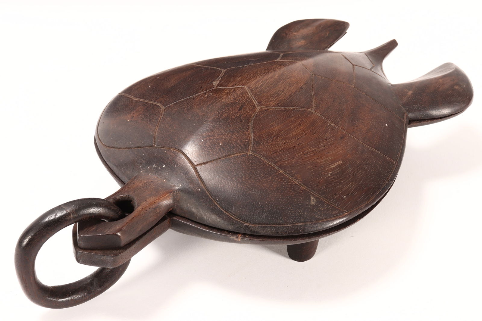 Solomon Island Carved Turtle Box and Cover, (1 of 2)