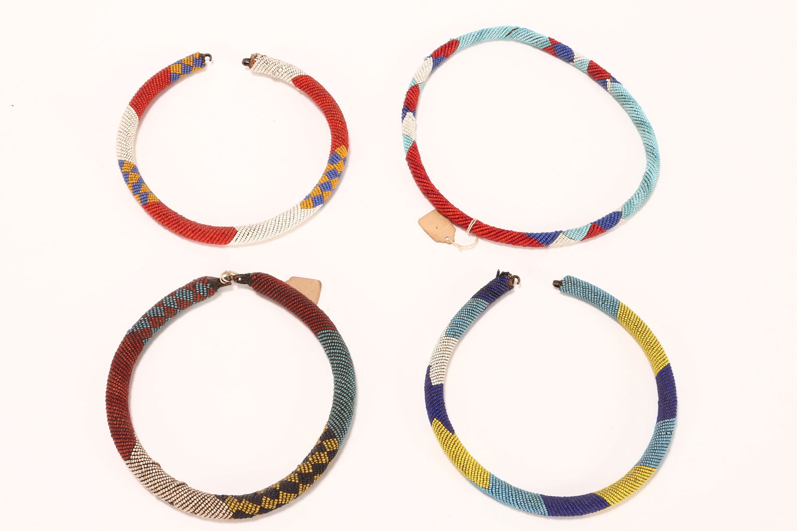 Group of Assorted African Bead Chokers, (1 of 1)