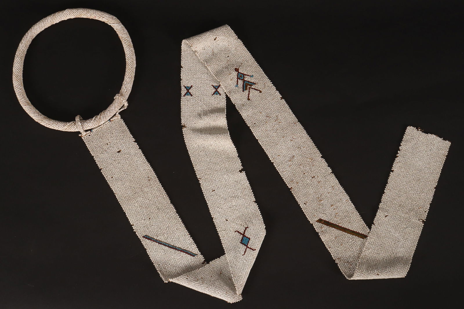 Xhosa People, White Bead Collar and Panel, (1 of 2)