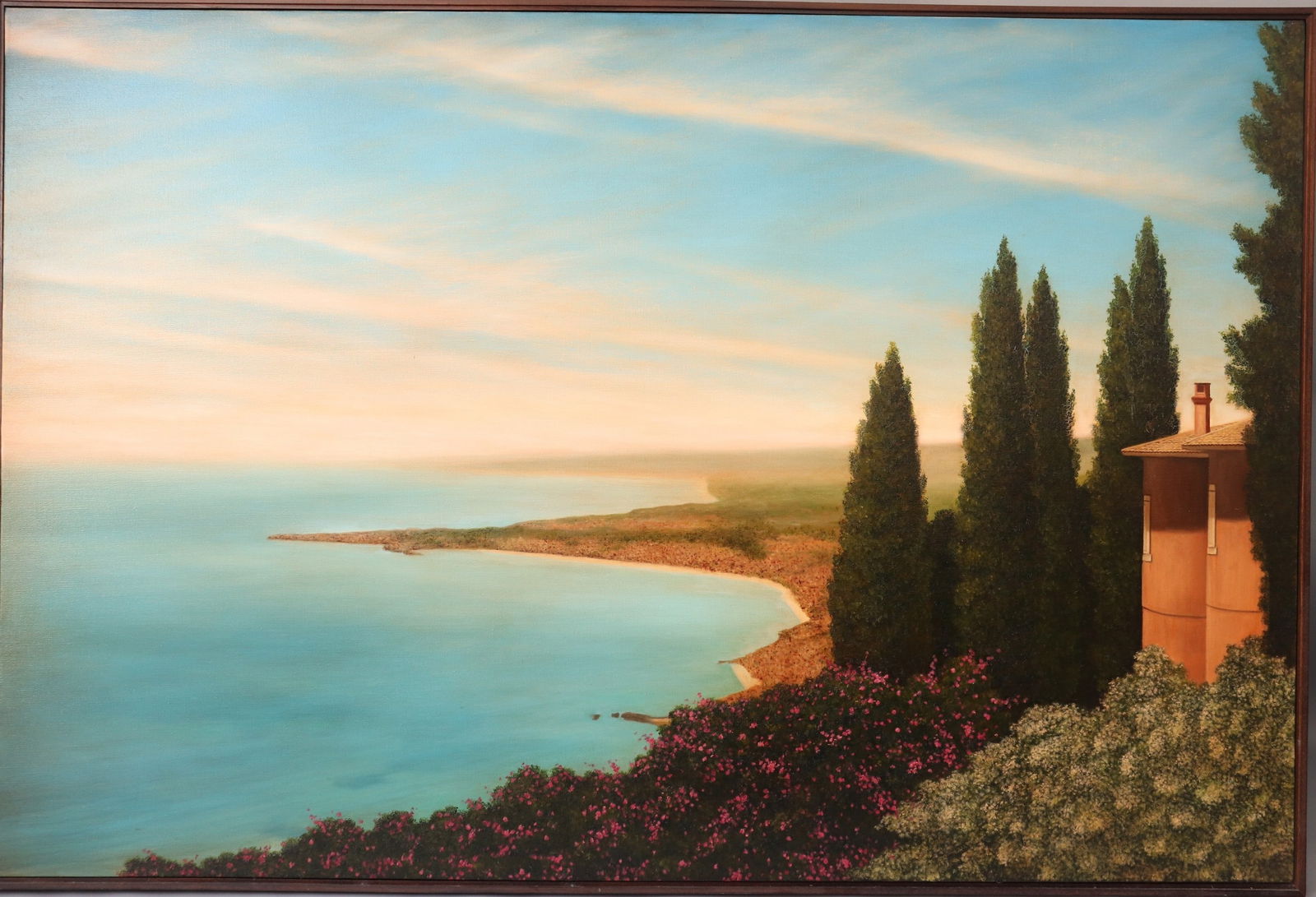 Jason Benjamin (1971-2021),: We're Grateful (Taormino, Sicily) oil on linen signed, dated and titled verso 122.5cm x 183cm