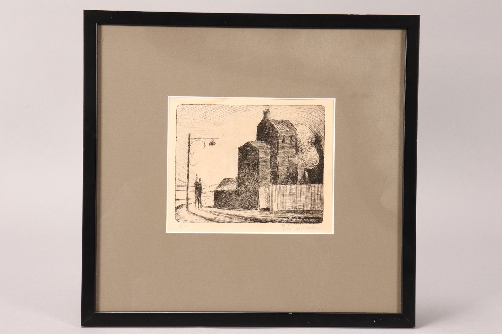 William (Bill) Stephen Coleman (1922-93),: Untitled, Terrace with Figures etching AP editioned and signed below image 12.5cm x 15.5cm