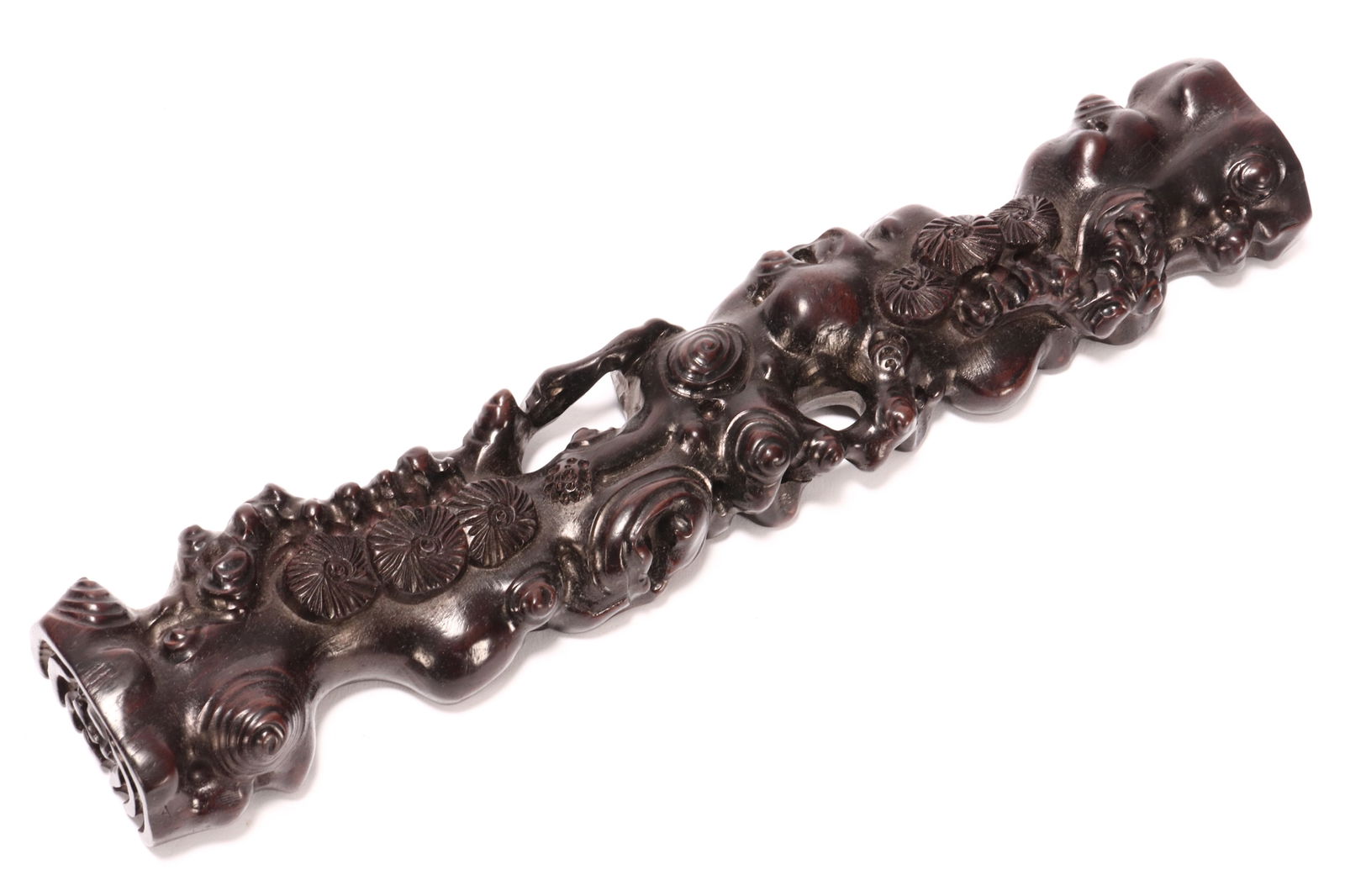 Chinese Carved Rosewood Scroll Weight, (1 of 2)