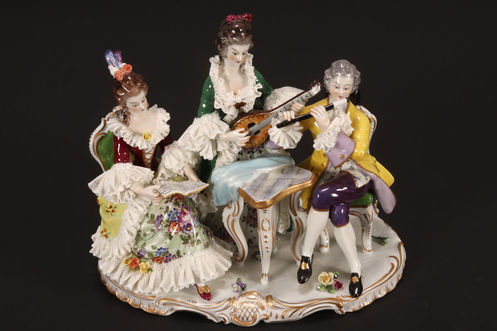 Aelteste Volkstedter Porcelain Figure Group, (1 of 5)