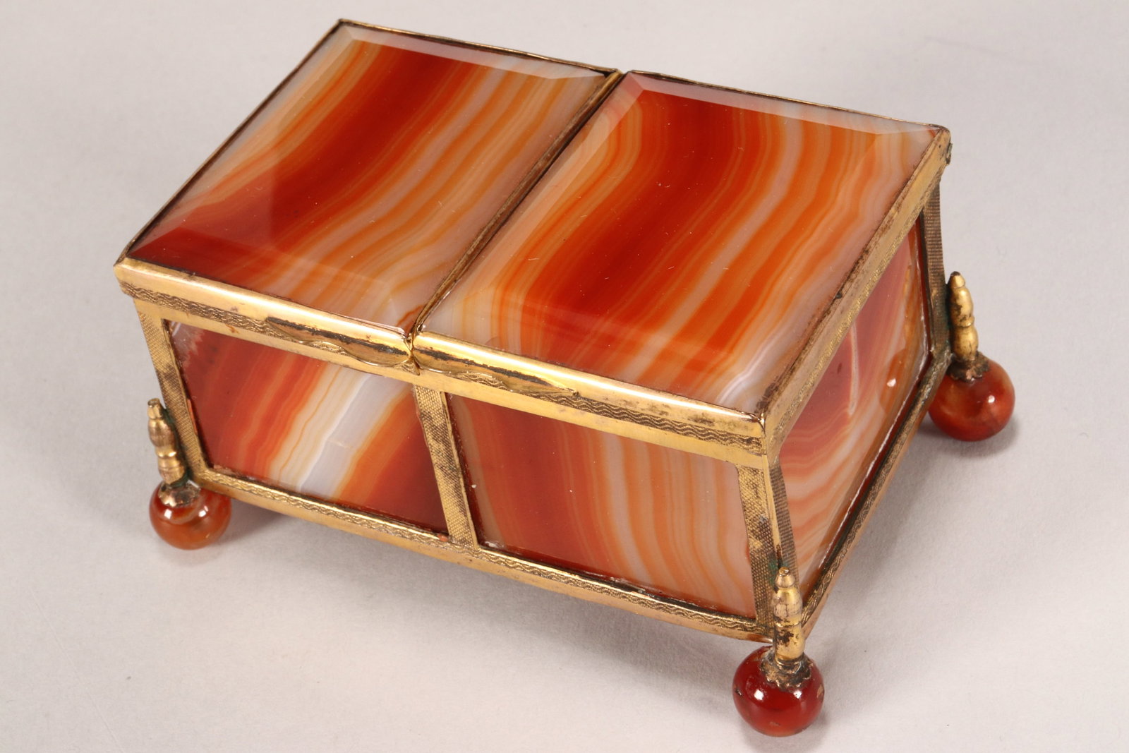 19th Century Continental Agate and Gilt Box, (1 of 3)