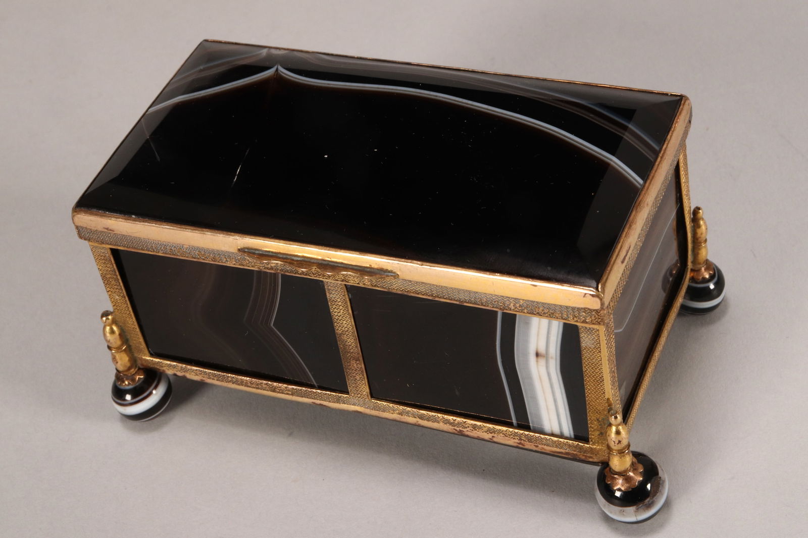 19th Century Continental Agate and Gilt Box, (1 of 3)