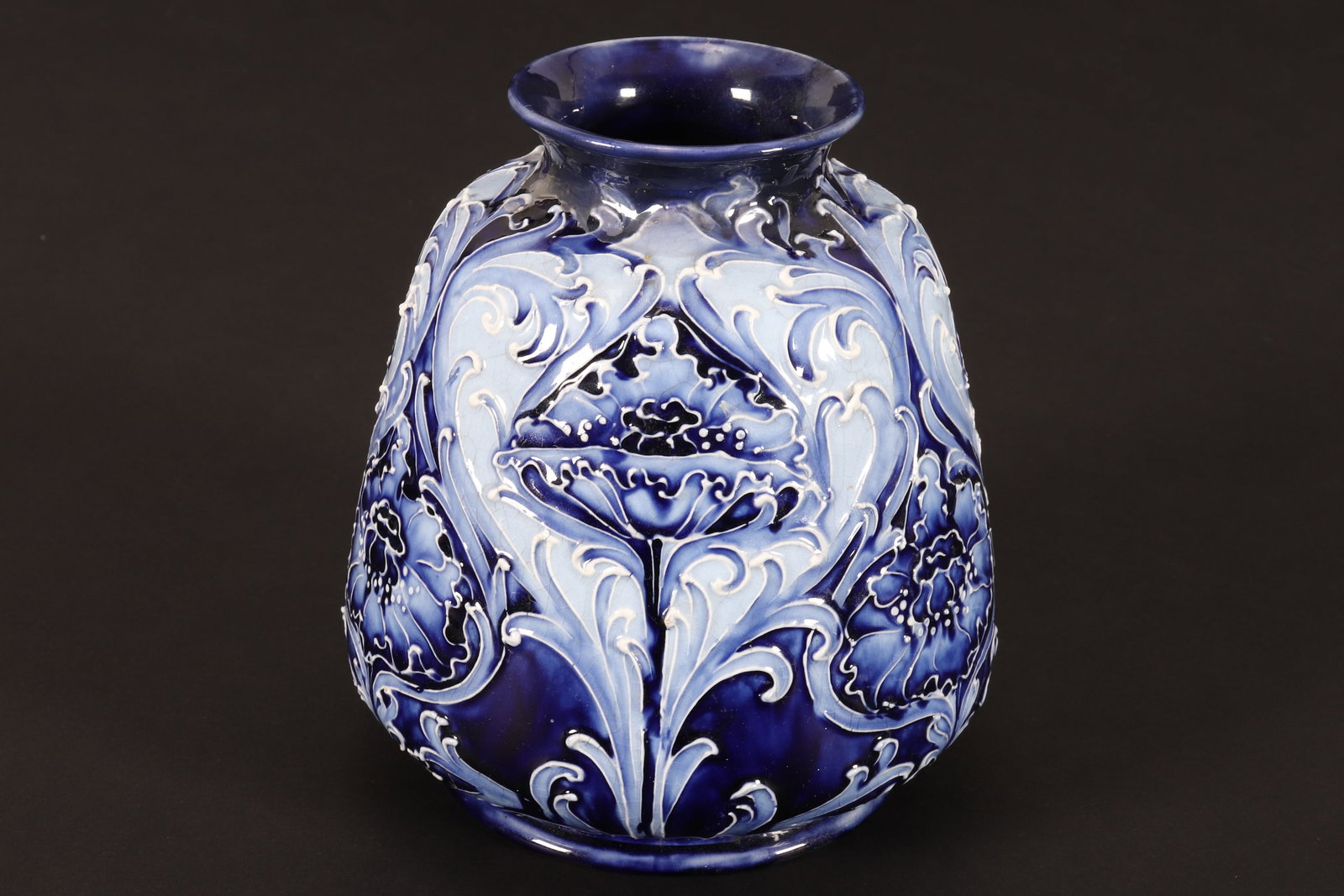 William Moorcroft Macintyre & Co Blue Florian Ware 'Poppy' Vase, (1 of 3)