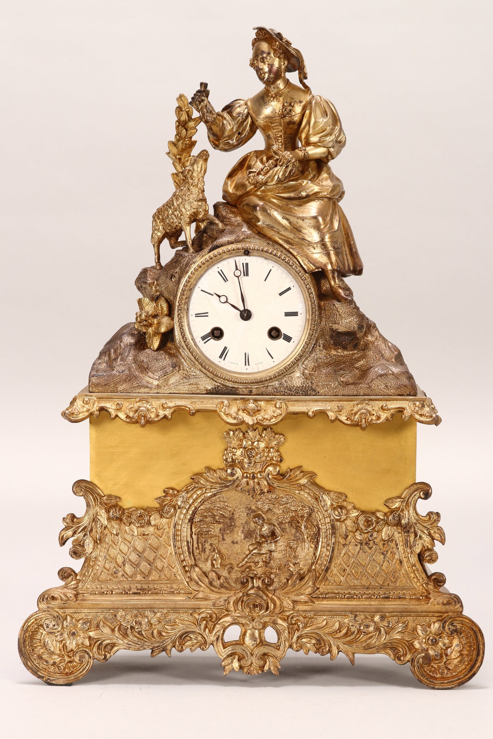 19th Century French Gilt Bronze Mantle Clock, (1 of 9)