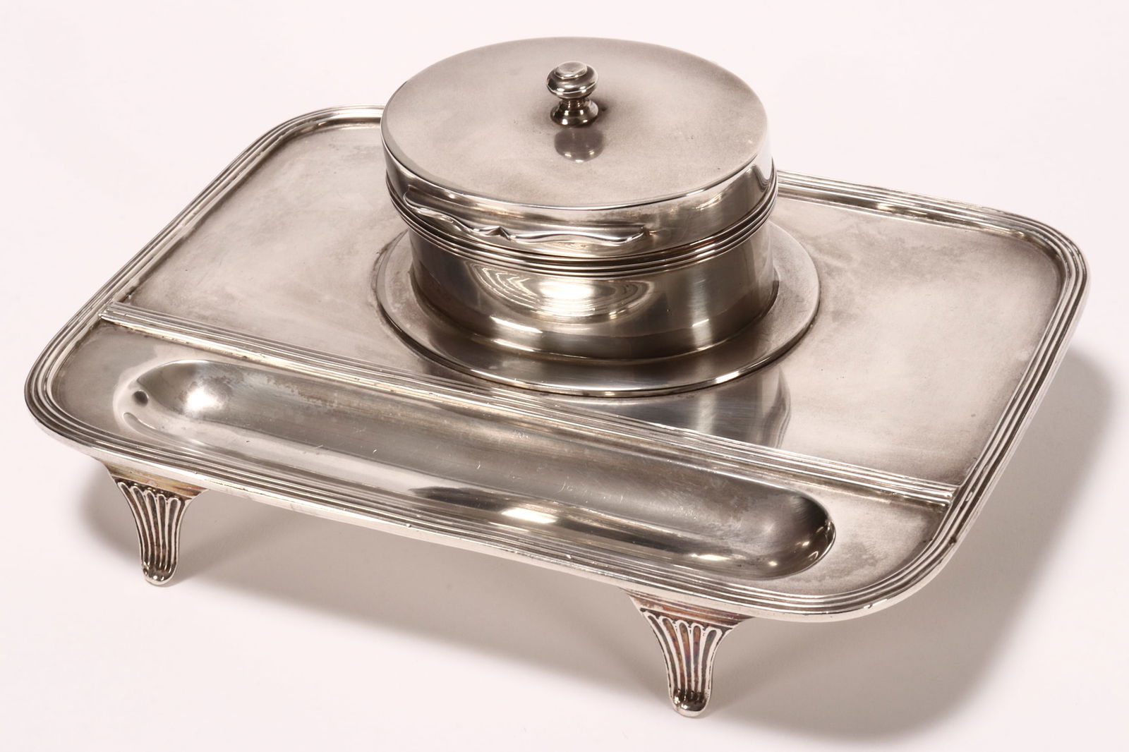Victorian Sterling Silver Ink Well and Stand, (1 of 4)