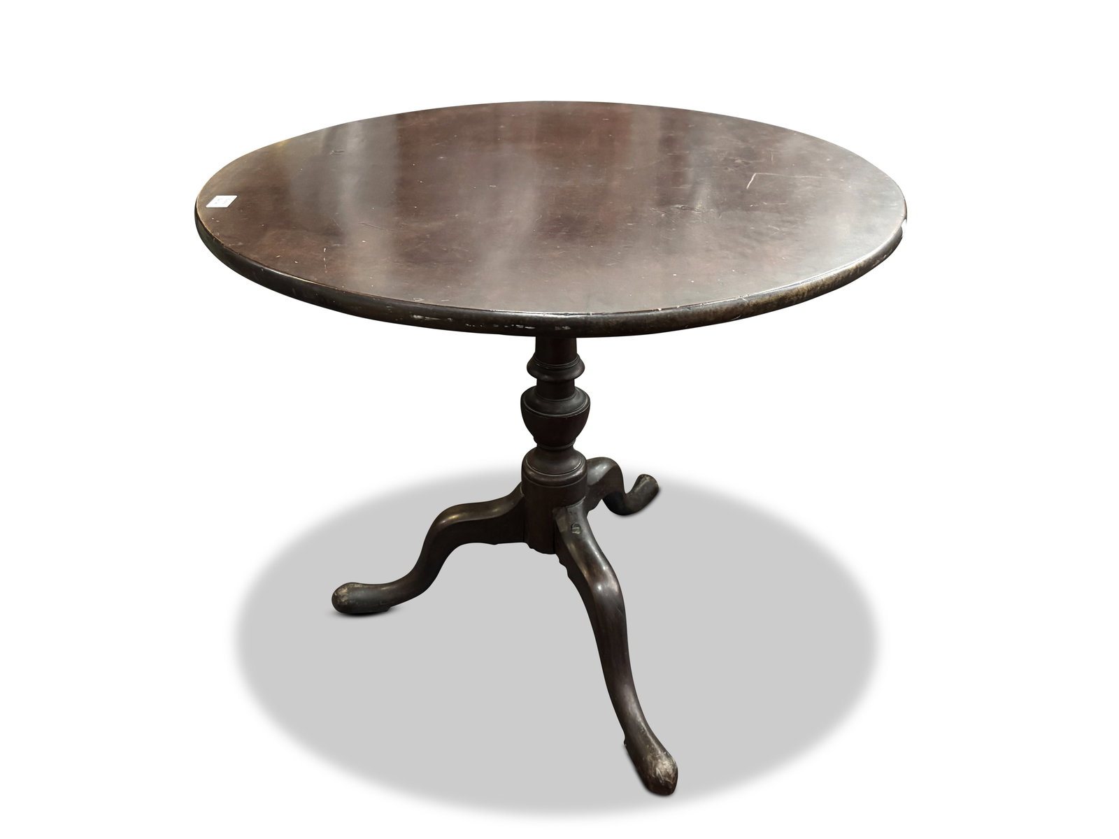 Georgian Mahogany Tilt Top Occasional Table,: with circular top, raised upon a turned support, on three cabriole legs, 71cm x 79cm Provenance: Property of a Lady