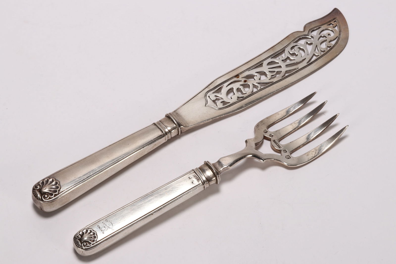 Scottish Victorian Sterling Silver Fish Servers, (1 of 5)