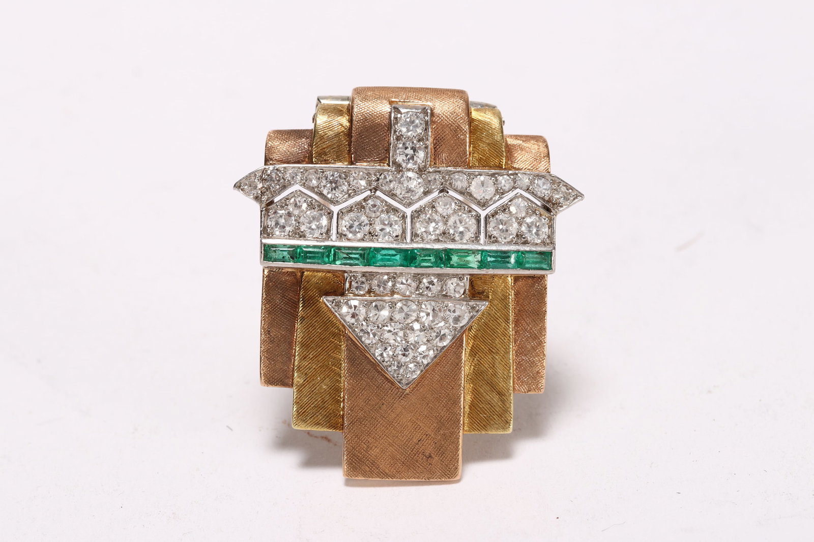 Fine Art Deco Gold & Diamond Brooch Signed Cartier (1 of 8)