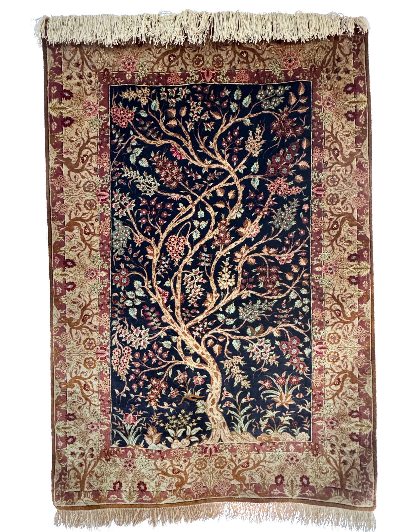 Persian Qum 'Tree of Life' Rug, (1 of 2)