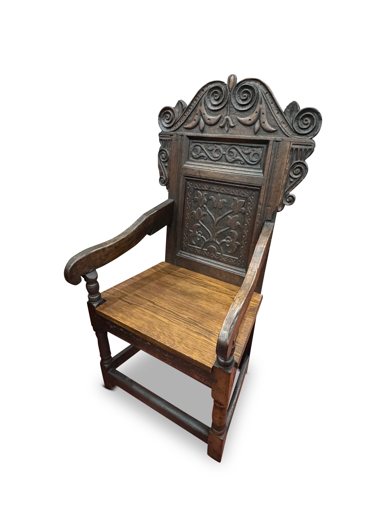 Good 17th Century Oak Wainscot Chair, (1 of 2)
