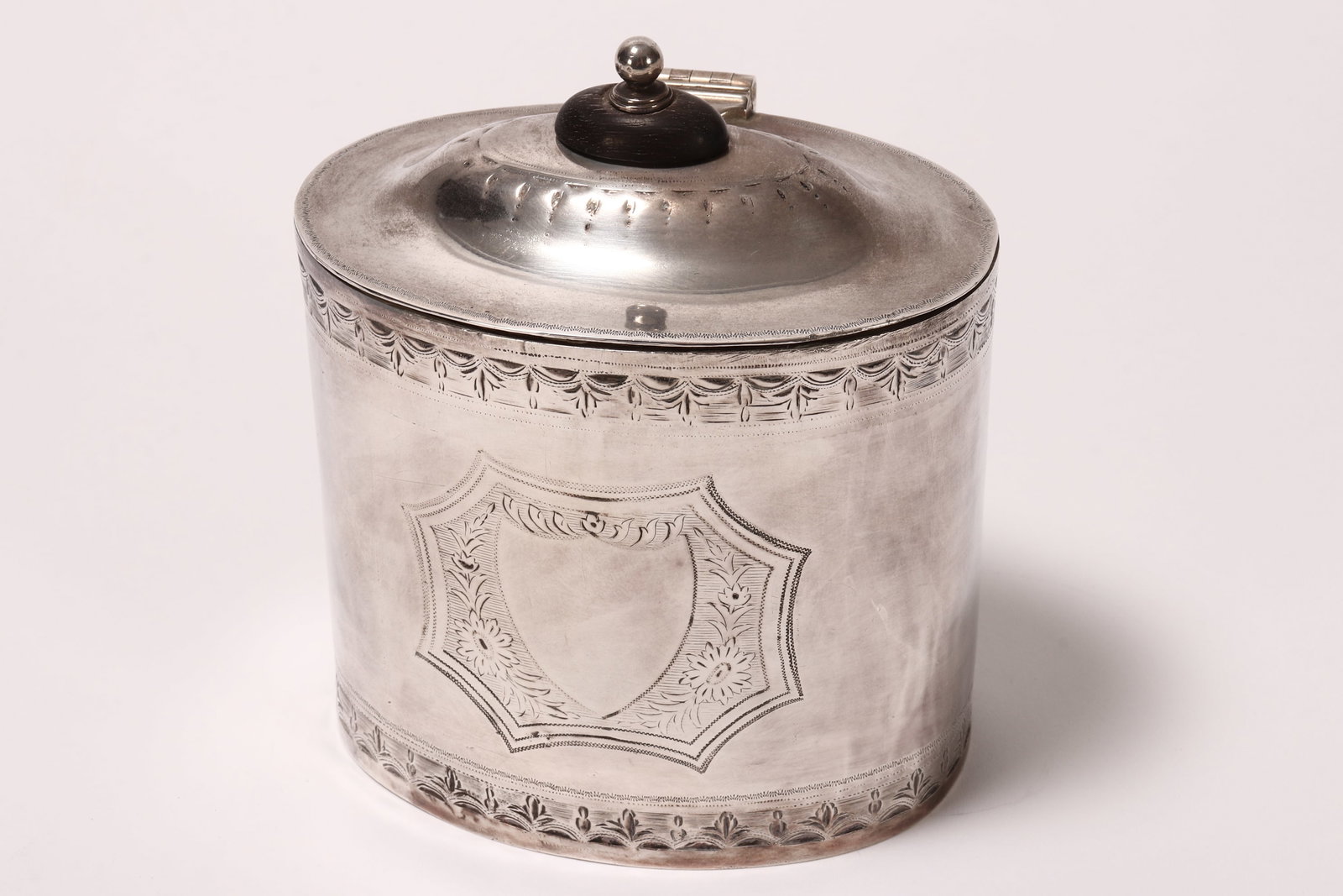 George III Sterling Silver Tea Caddy, (1 of 5)