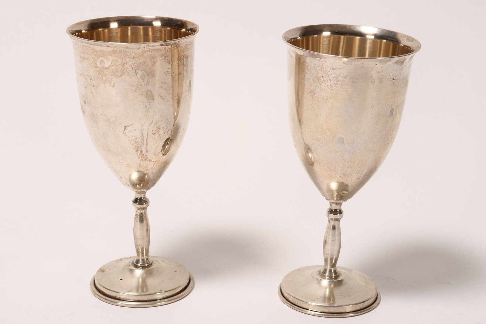 Pair of Mexican Sterling Silver Goblets, (1 of 2)