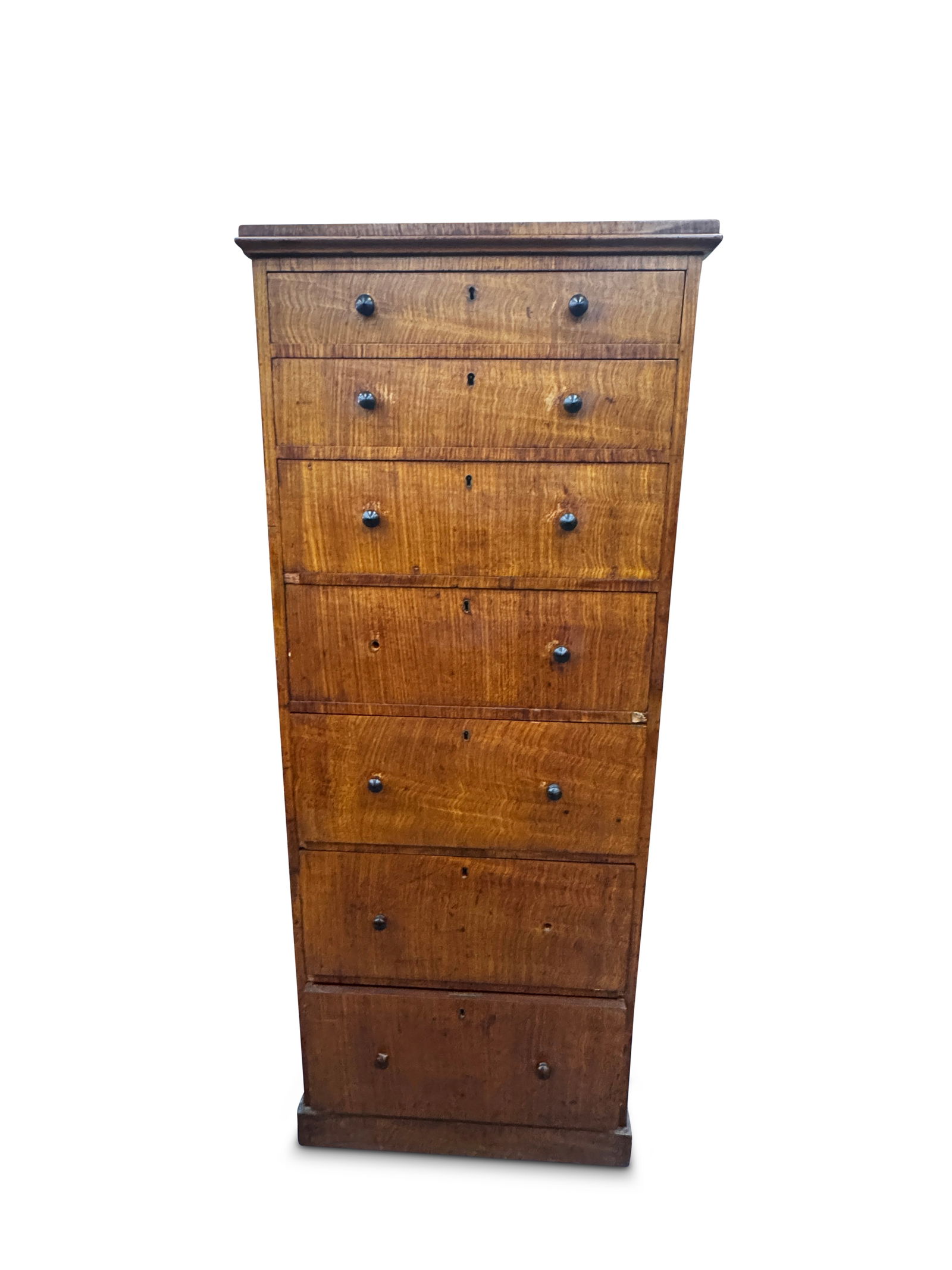 19th Century Satinwood Wellington Chest, c.1840, (1 of 1)