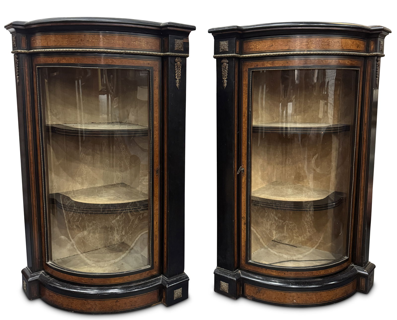 Pair of Victorian Bow Front Corner Cabinets, (1 of 1)
