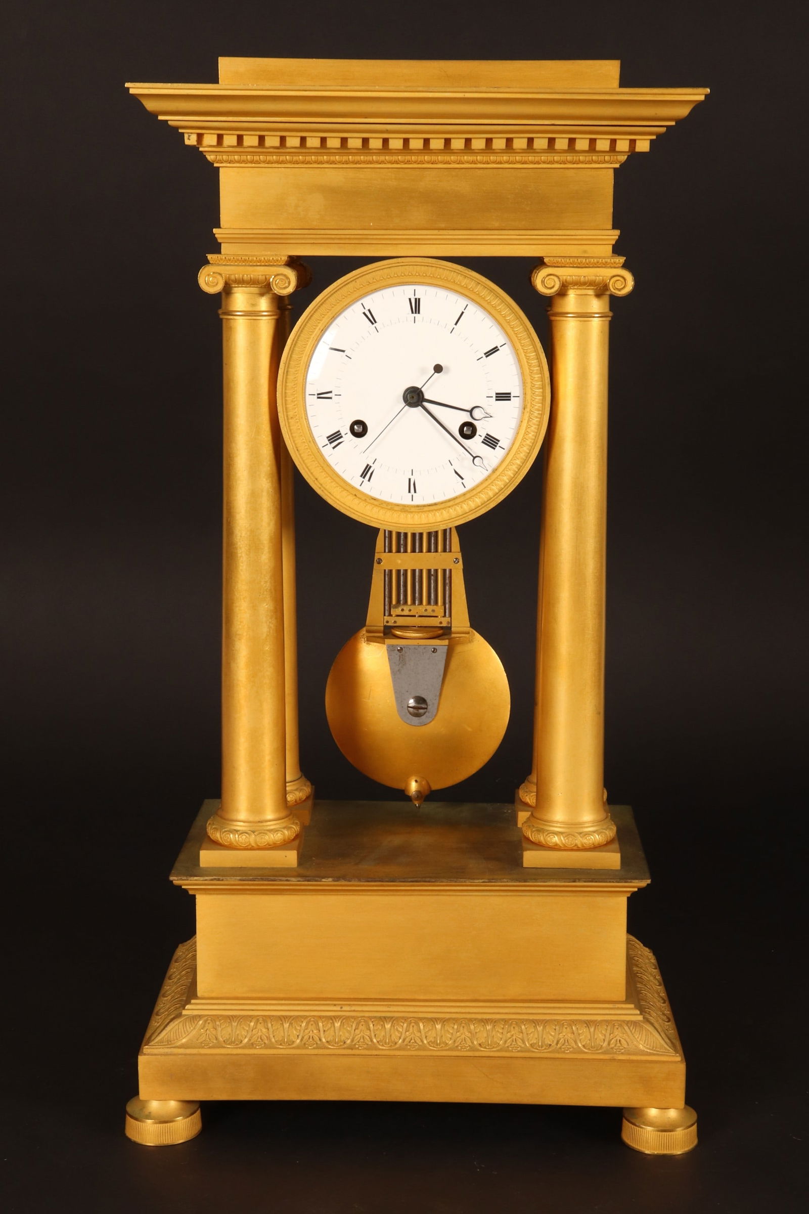 Large French Charles X Portico Mantle Clock, (1 of 9)