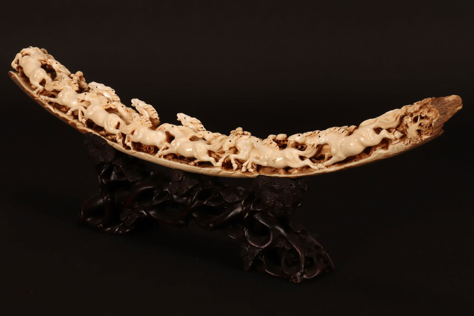 Chinese Carved Mammoth Tusk, (1 of 12)