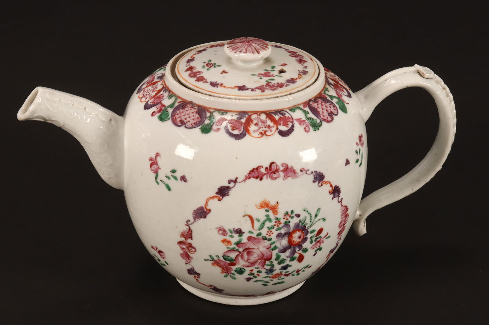 Large Chinese Qianlong Period Famille Rose Tea Pot (1 of 5)