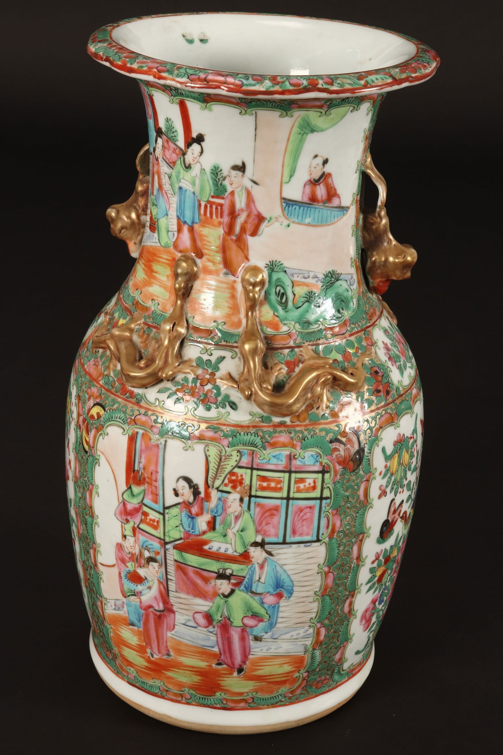 Cantonese Qing Dynasty Twin Handled Vase, (1 of 12)
