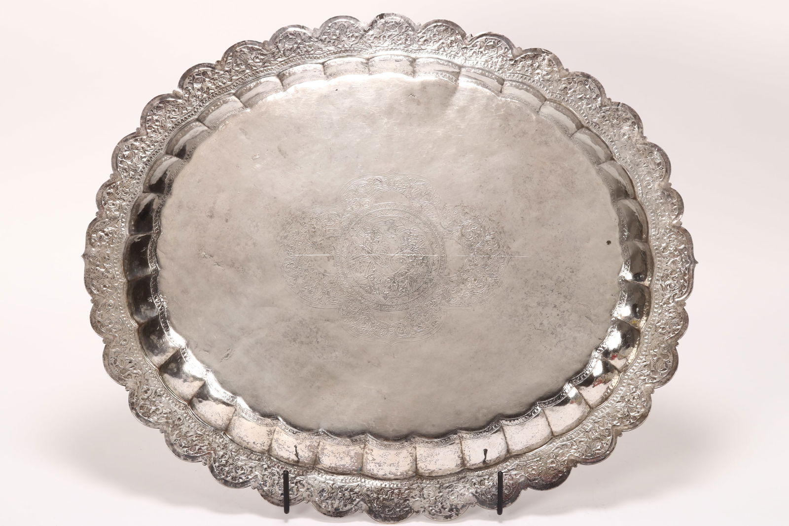 Large Late 19th Century Indian Kutch Silver Tray, (1 of 6)