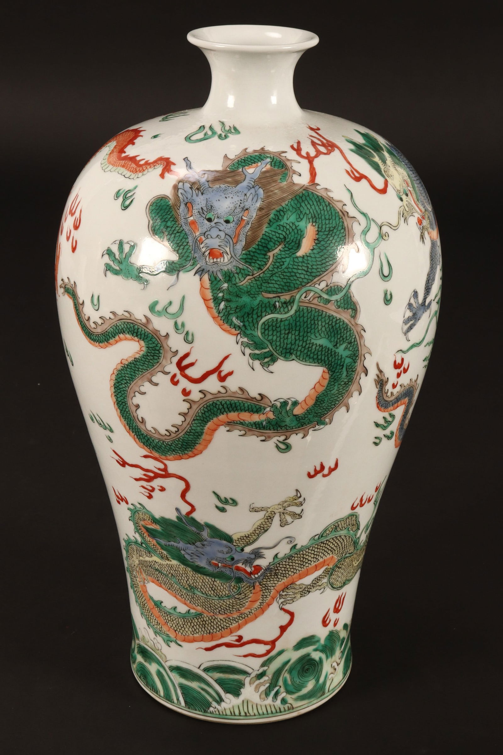 Chinese Famille Vert Porcelain Vase, (1 of 4)