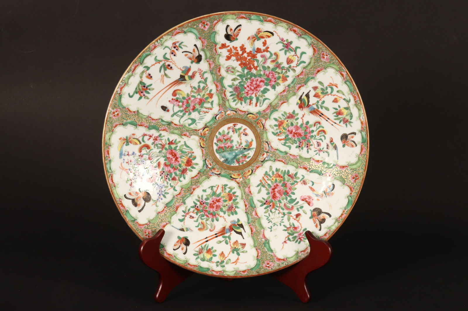 Large Cantonese Qing Dynasty Porcelain Charger, (1 of 6)